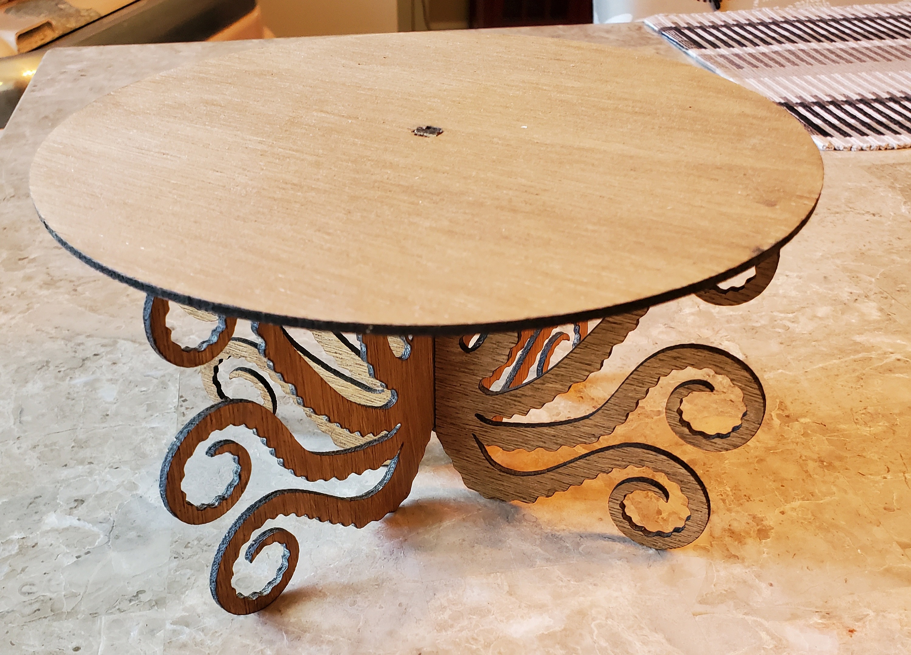 Octopus Stand, Small plant stand. Laser cut art.