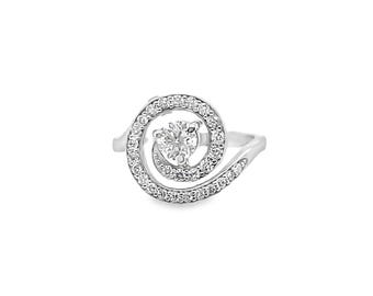 14K White Gold Freeform Ring