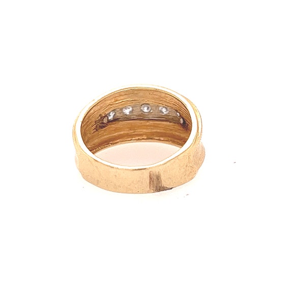 14K Yellow Gold Diamond Wedding Band, Stacking Be… - image 4