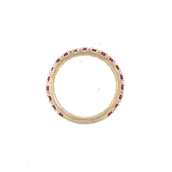 14K White Gold Ruby Eternity Ring, Wedding Band, … - image 5