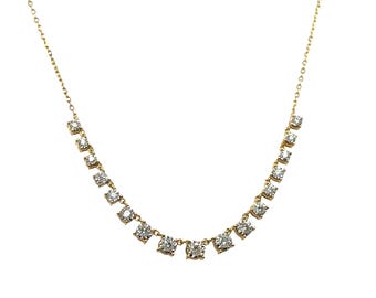 Elegant 14K Yellow Gold Diamond Necklace – 0.36 CTW – 16 Inch Chain – Classic Fine Jewelry