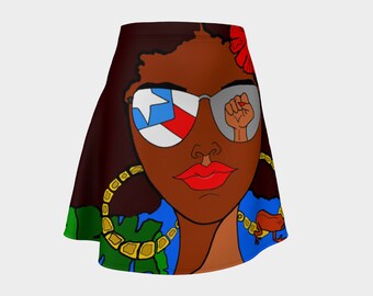 Boricua Morena flare skirt