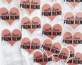 WLFR with love from Reno heart shaped sticker