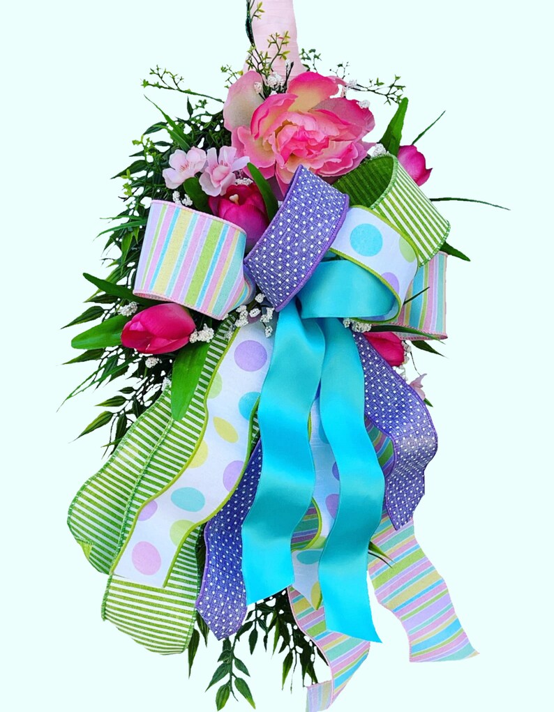 Flowery Swag Wreath Beautiful Flower Swag Wreath Tear Drop Etsy