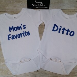 Twin outfits, mom&#39;s favorite, twin baby outfits, gifts for twin babies, shower gifts for twin babies, twin bodysuits, twin baby outfits
