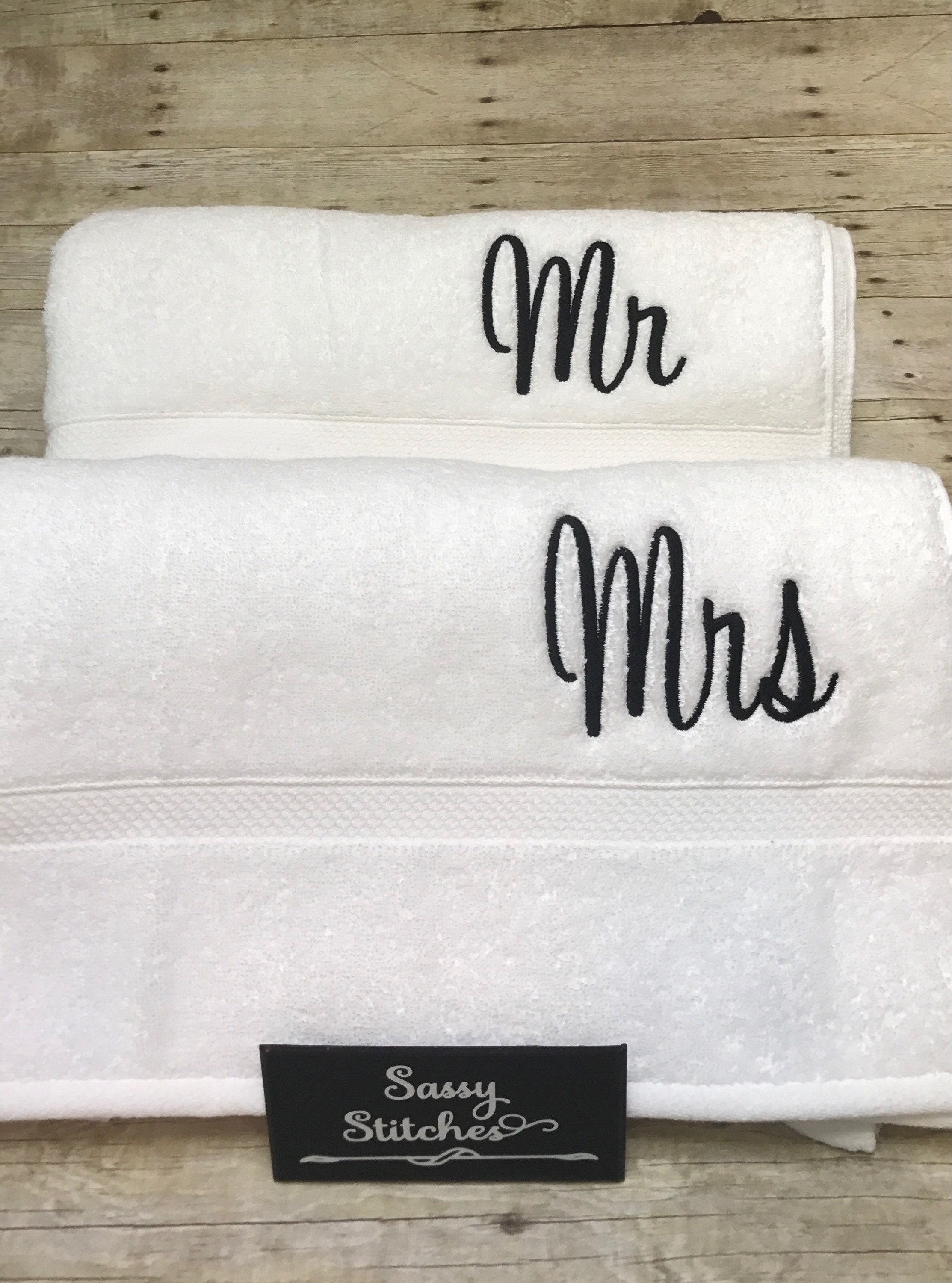 Mr and Mrs beach towels couples beach towels monogrammed Etsy