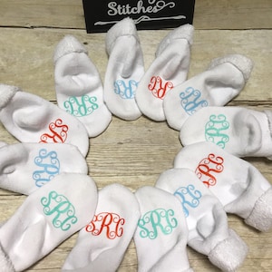 Infant sock, monogrammed socks, girl socks, baby socks, infant monogrammed socks, baby shower gift, personalized  socks, baby monogram