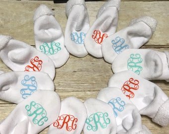 Infant sock, monogrammed socks, girl socks, baby socks, infant monogrammed socks, baby shower gift, personalized  socks, baby monogram