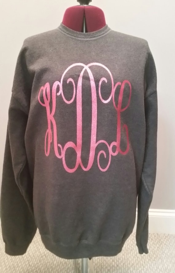 over sized monogrammed sweatshirt, personalized sweatshirt, glitter letters, gifts for her, preppy gifts, graduation gifts, birthday gifts