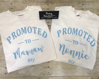 Promoted to grandparent shirt, promoted to mamaw, promoted to nonnie, delivery shirts, promoted to nana, grandparents shirts