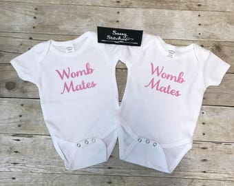 twin outfits, twin girl outfits, womb mate outfits, twin clothing, twin girls, outfits for twins, twins, twin shower gifts, baby gift, baby