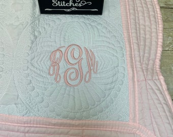 Baby blanket, quilted baby blanket, embroidered baby blanket, monogrammed baby blanket, momogrammed baby gift, personalized baby blanket