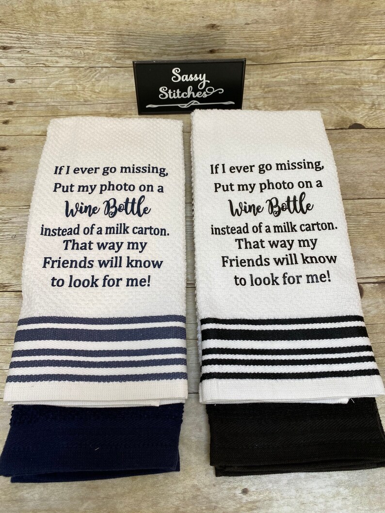 Kitchen Towels, towels with wine sayings, decorative kitchen towels, towel set, kitchen towel set, wine towels, kitchen decor , kitchen zdjęcie 4