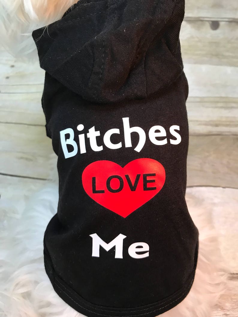 Dog clothing, dog shirt, dog tee, dog clothes, dog outfit, pet outfit, pet clothing, pet hoodie, pets accessories, bitches love me, pets image 4