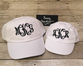Mother and daughter matching hats, baseball hats for mom and daughter, matching hats, baseball hats, monogrammed baseball hats, personalized