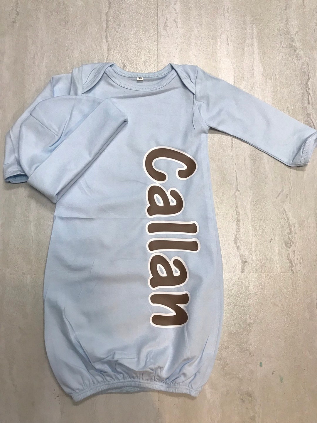 Infant Gown and Hat, Personalized Infant Gown , Infant Gown With Name, Infant Gown Set, Baby