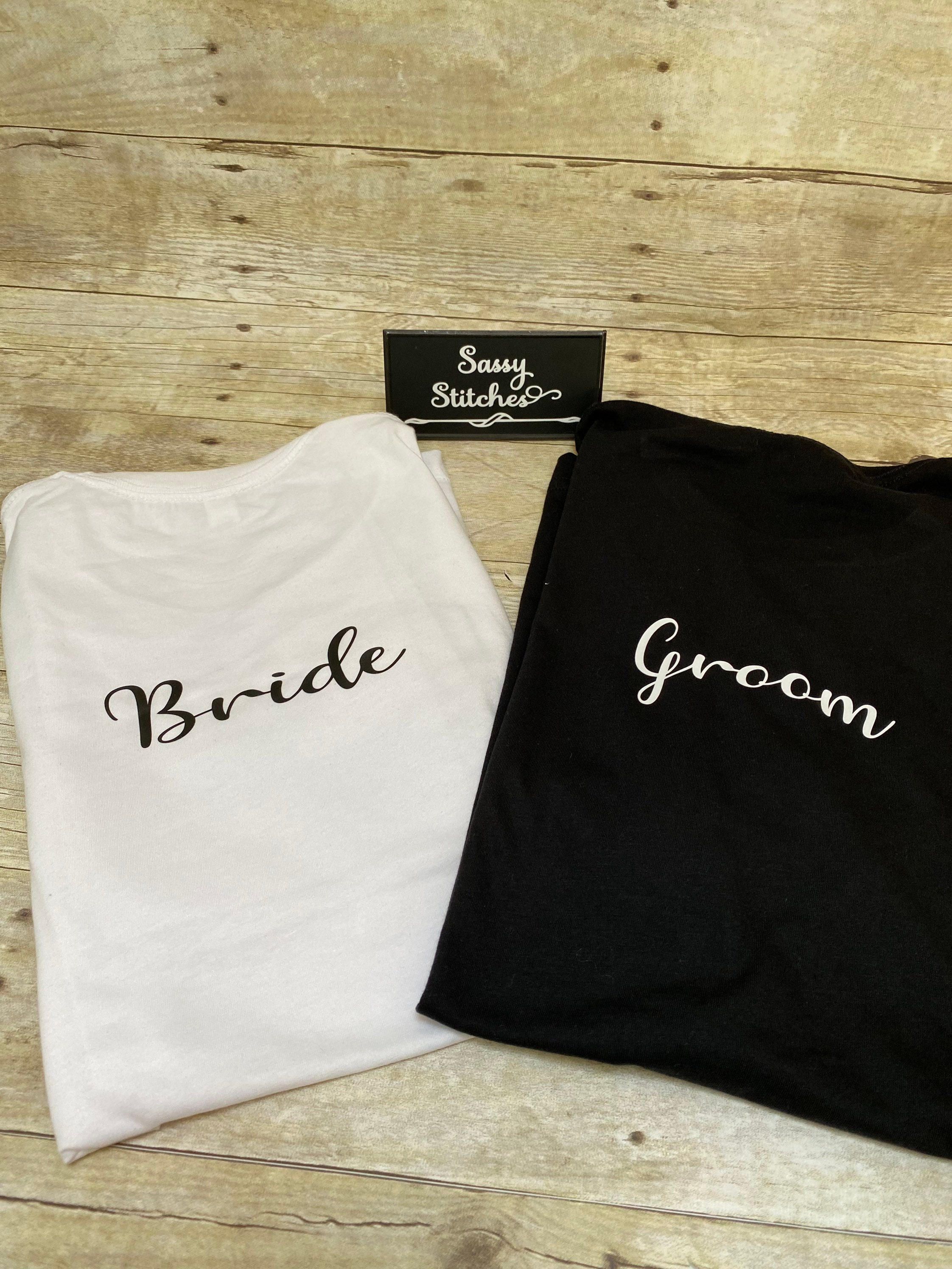 Bride and groom shirt wedding shirts funny wedding shirts Etsy