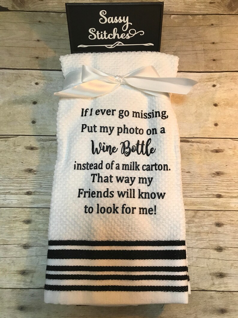 Kitchen Towels, towels with wine sayings, decorative kitchen towels, towel set, kitchen towel set, wine towels, kitchen decor , kitchen image 3