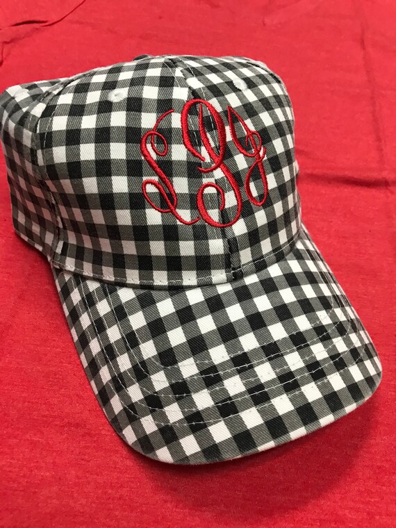 Baseball Hat, Monogrammed Baseball Hat, Black and White  display picture 3
