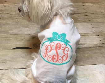 Monogrammed dog shirt, personalized dog shirt, dog shirt, dog clothing, pet clothing, pet outfit, monogrammed pet shirt, pets, monogrammed