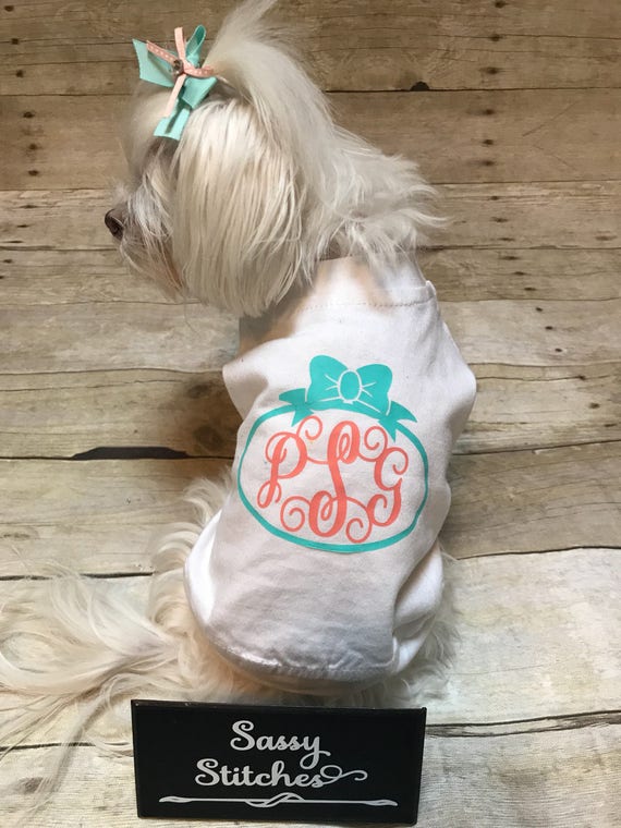 Monogrammed Dog Shirt Personalized Dog Shirt Dog Shirt Dog Clothing Pet Clothing Pet Outfit Monogrammed Pet Shirt Pets Monogrammed Etsy