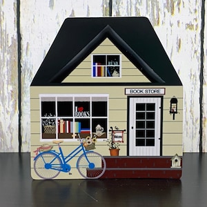 Book Store House, Book Store Decor, Yellow Book Store, Book Shop Block, Mini House Store, House Block, Reader&#39;s Book Shop, Pat Isaac