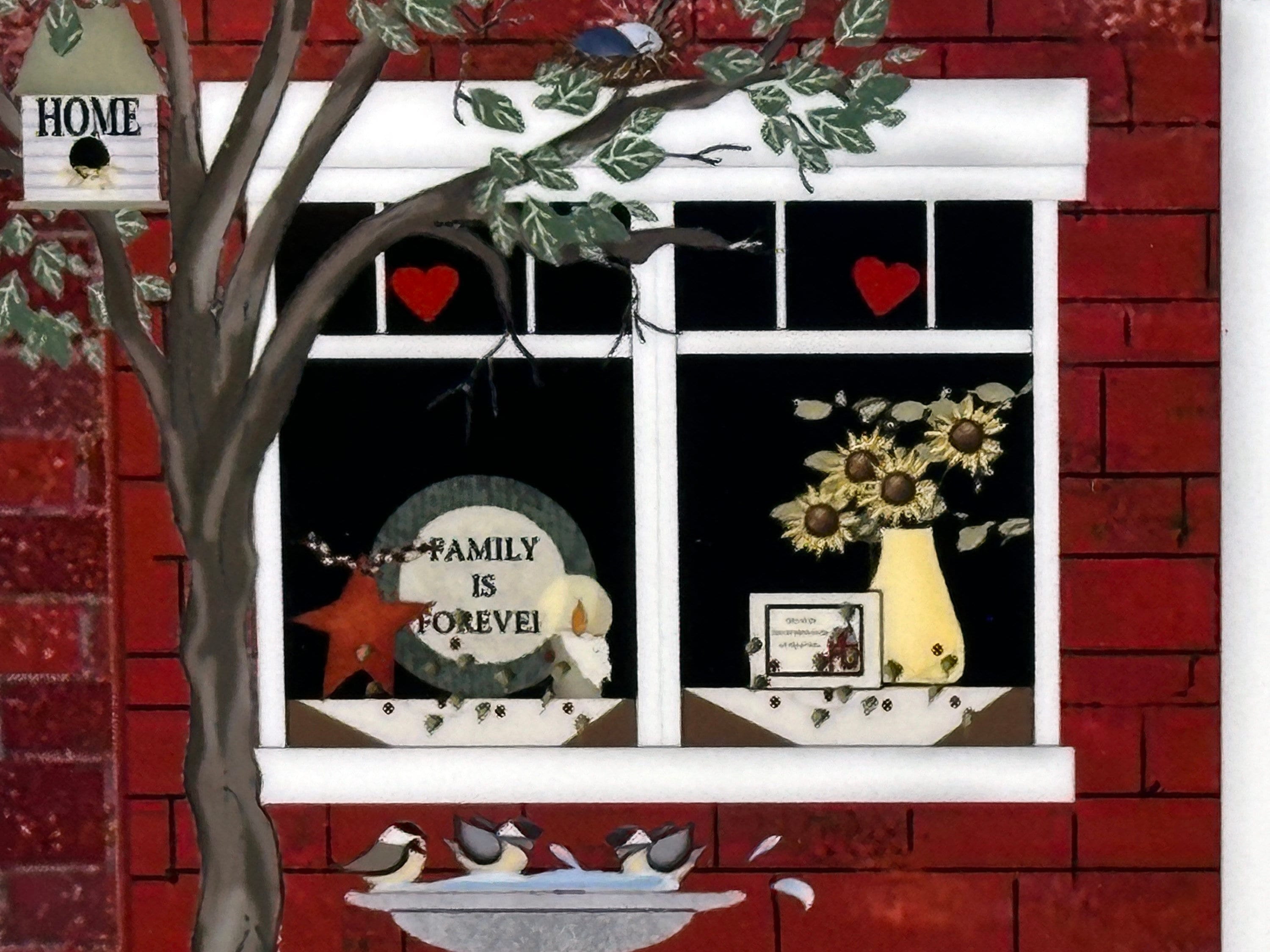 Red Brick Mini House Decor, Farmhouse Shelf Sitter by Pat Isaac - Etsy