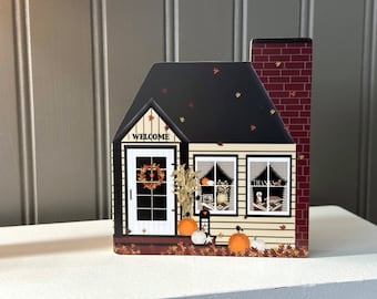 Fall Welcome House Shelf Sitter, Upscale Farmhouse Decor