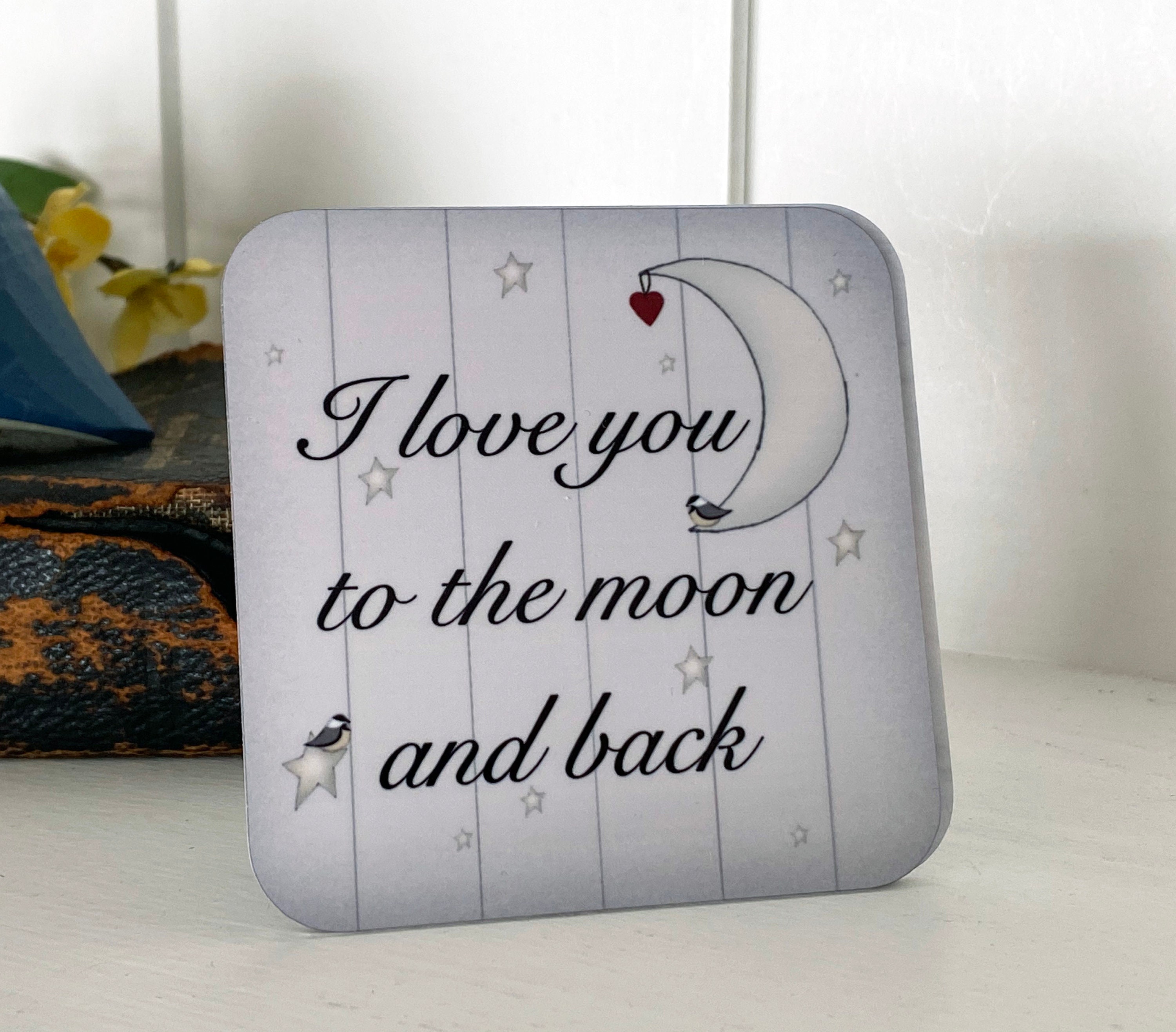 Targa In Metallo WEIMEILD Con Scritta “I Love You To The Moon And Back” – Stile Retrò 20x30cm - 3