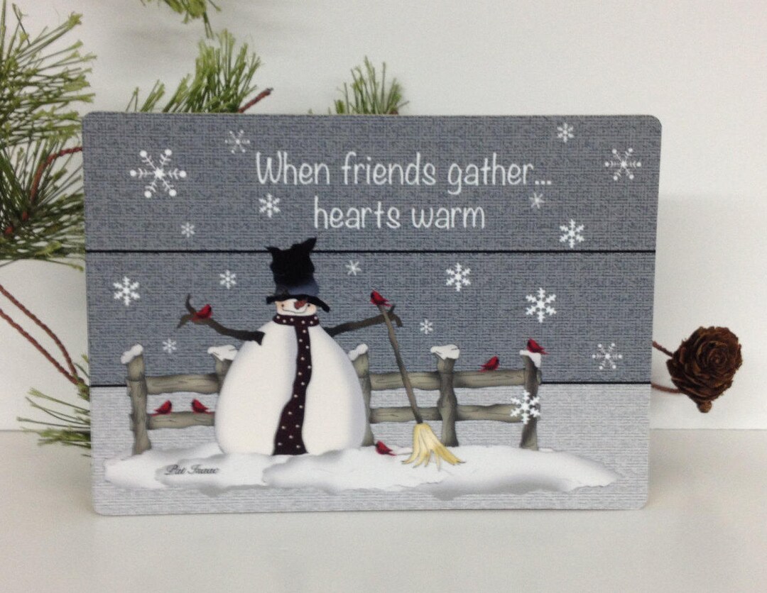 6 Inch Winter Block, Friends Sign, Snowman Decor, Friends Block, When ...