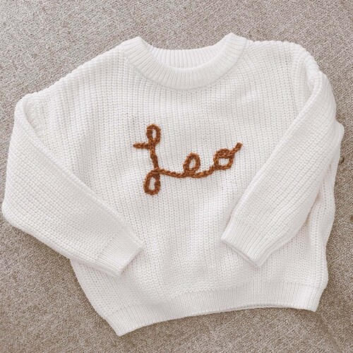 Custom Knit Pullover Name Sweater for Baby and Kids Etsy