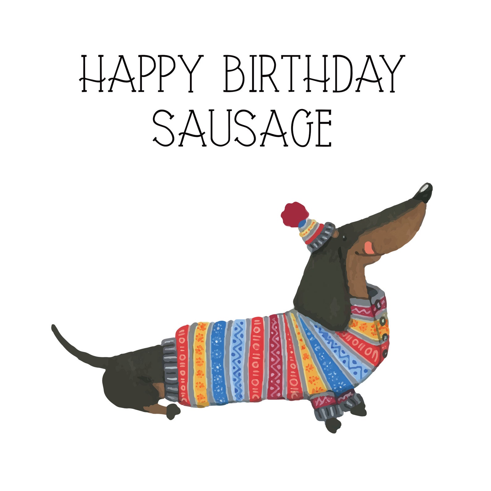 Happy Birthday Sausage can be personalised dog or dachshund Etsy