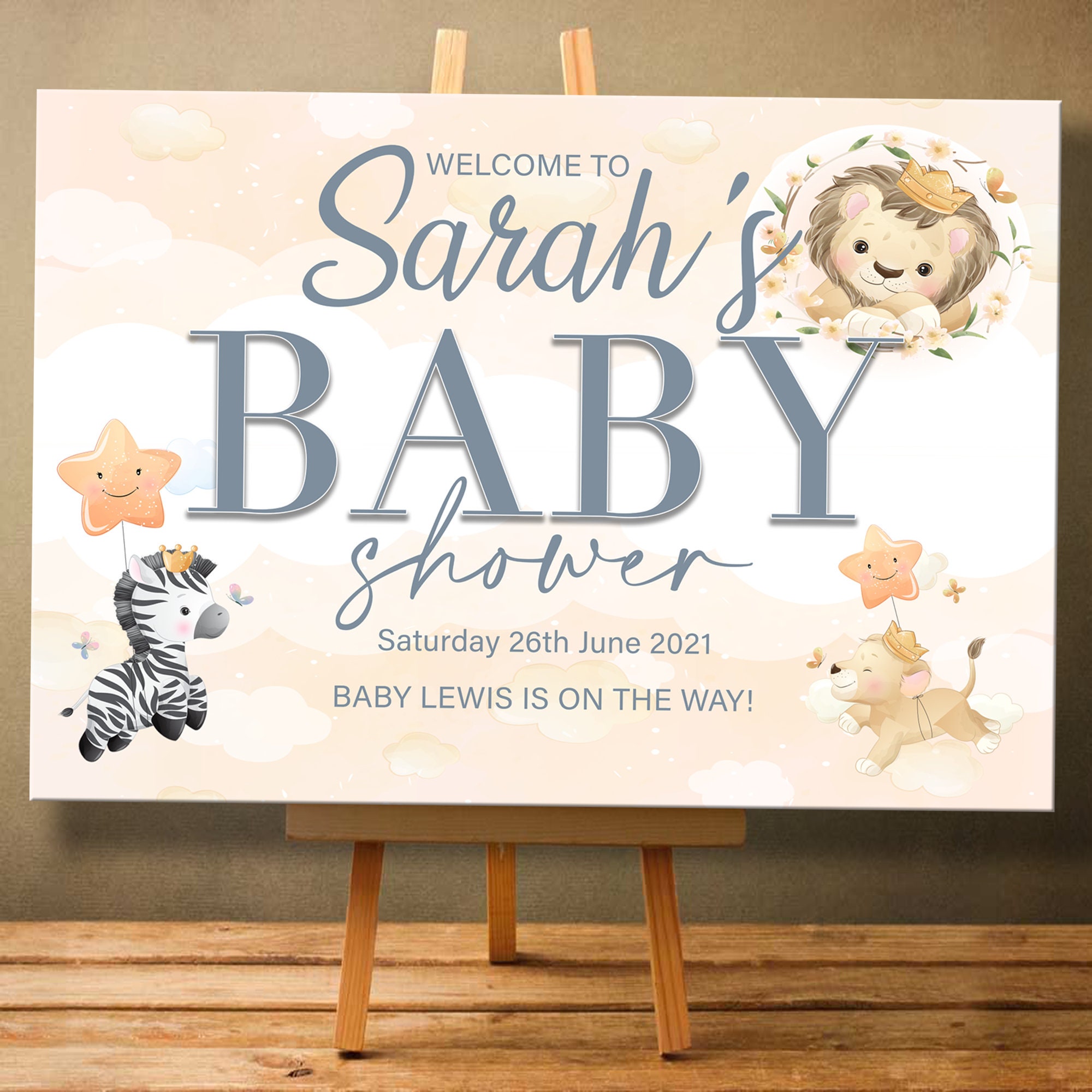 Baby Shower Announcement in Honour Sign Board Backdrop Etsy UK