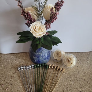 Plastic rose stems for preserved roses and acrylic rose boxes.make your Valentines day gifts image 9