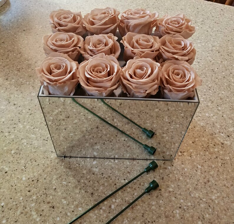 Plastic rose stems for preserved roses and acrylic rose boxes.make your Valentines day gifts image 8