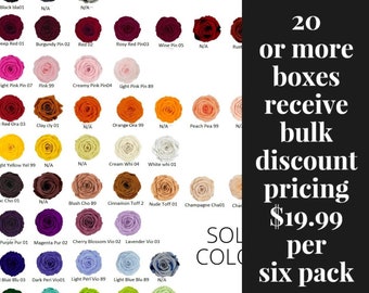 Wholesale preserved Rose case pricing on 20 count six packs, save on your Mother's Day gifts