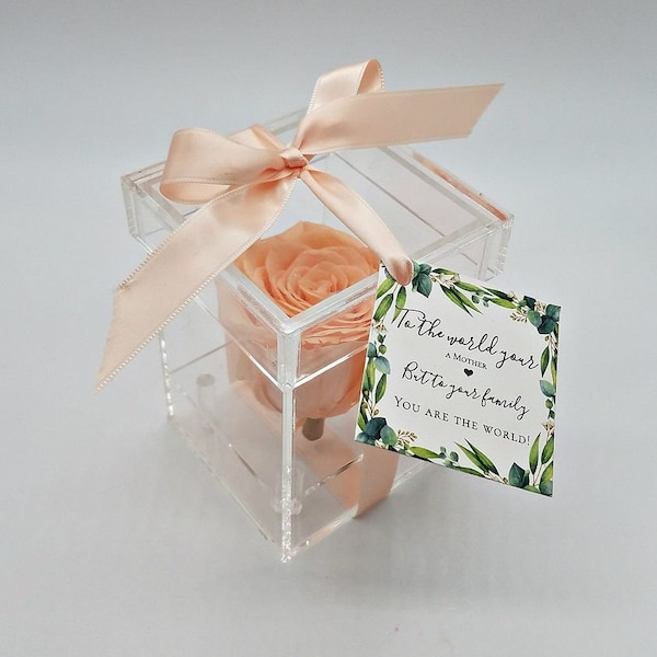 Single preserved rose in acrylic box: small gift idea
