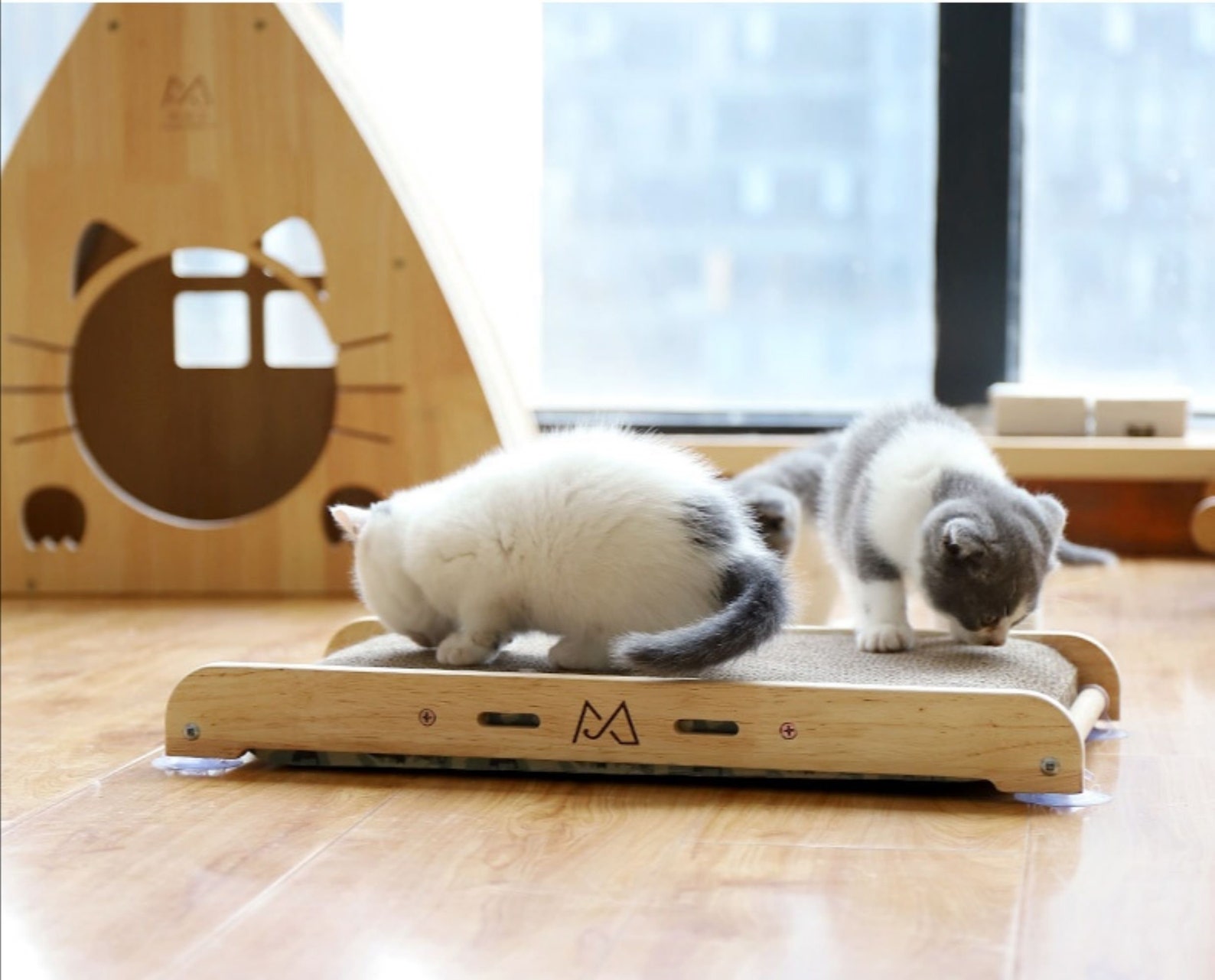 Bamboo Cat Tree Tower Wall Mounted Scratching Post Climbing Etsy