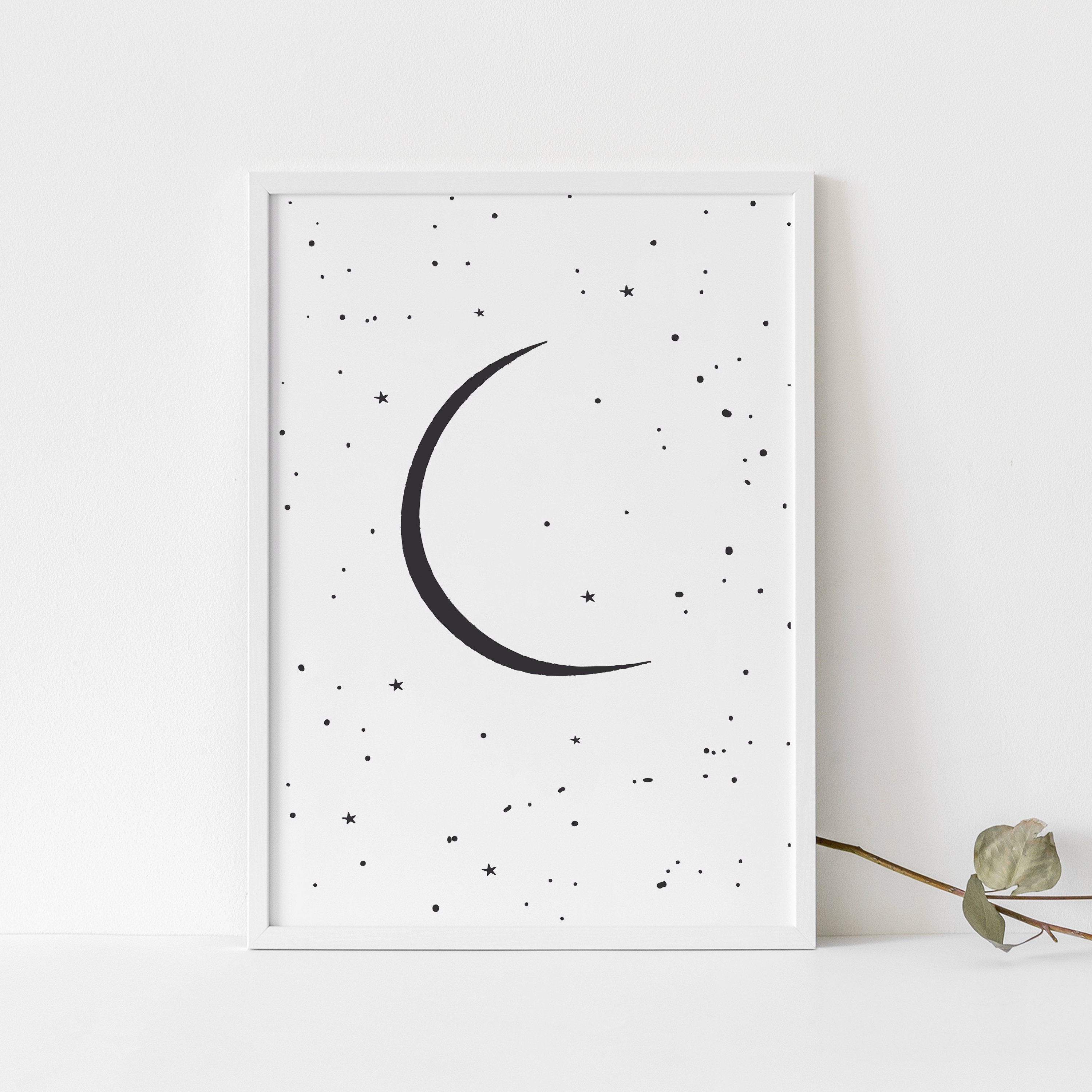 Set of 4 Printable Wall Art for Nursery Moon and Stars Etsy