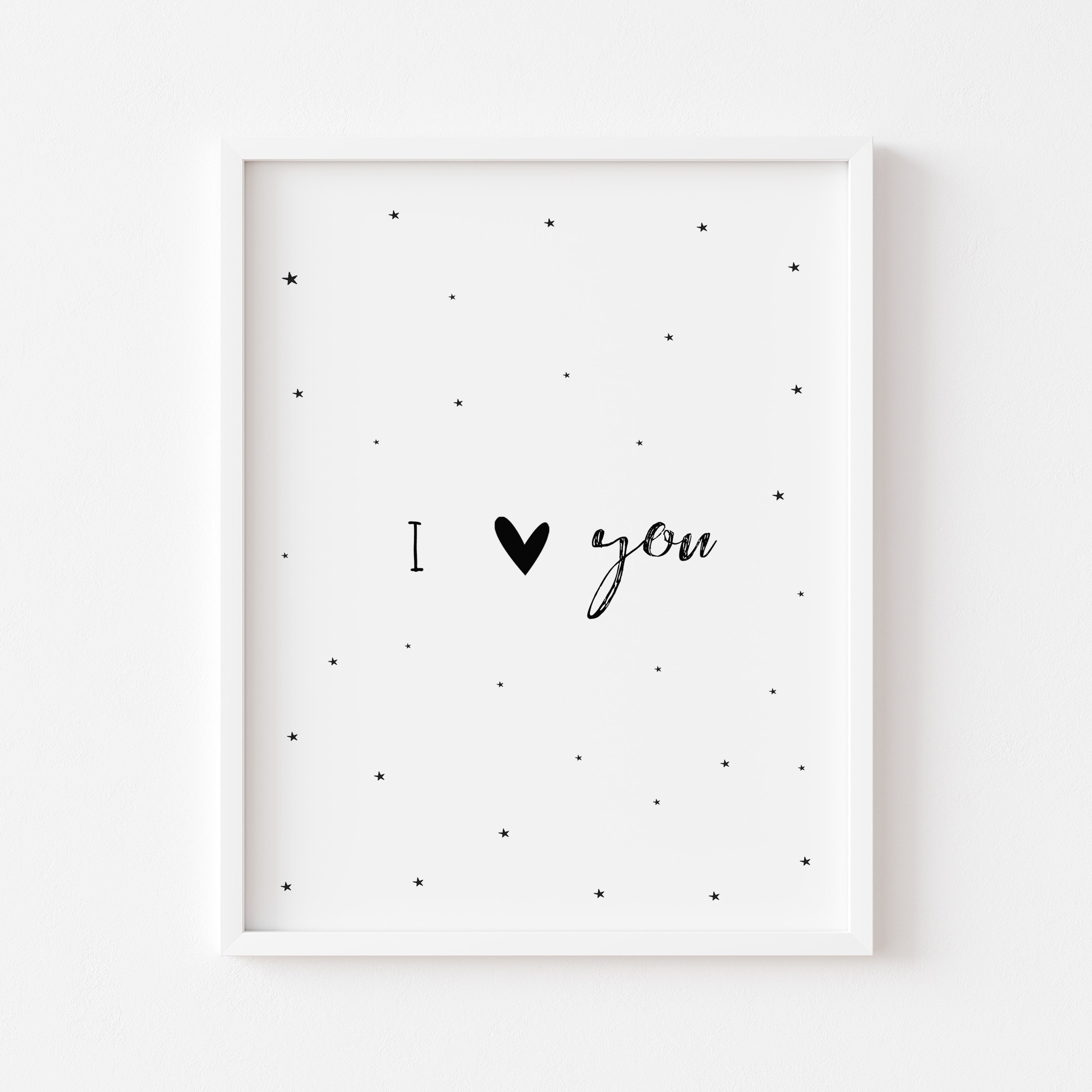 Schwarz und weiß ich liebe Dich Kinderzimmer Druck ich liebe Etsy