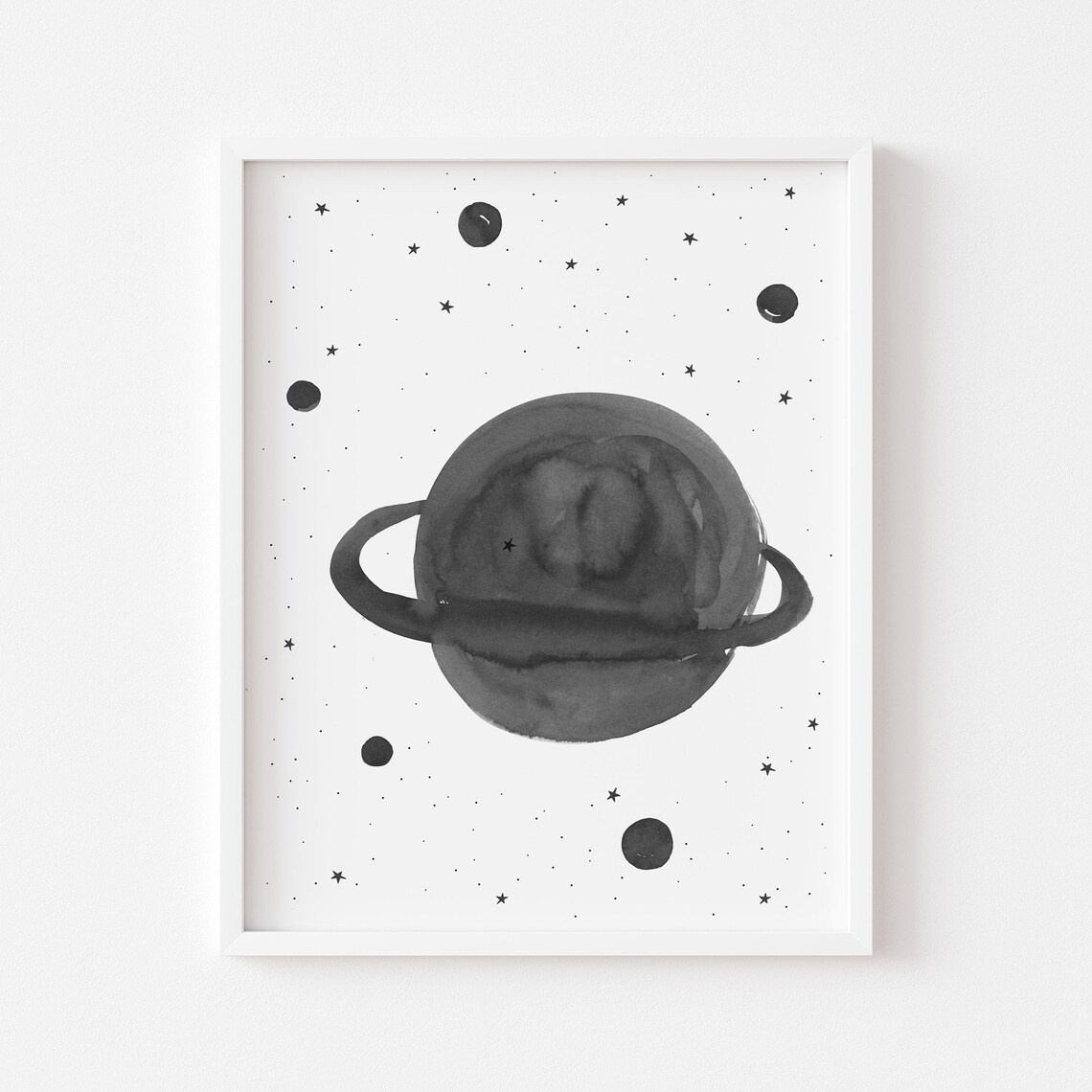 Black space printable wall art for nursery Space themed kids Etsy