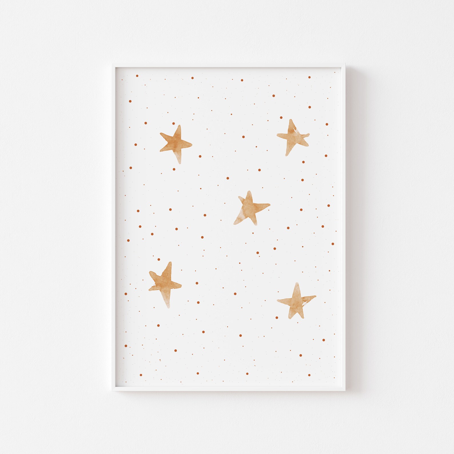 Stars neutral nursery print Earthy nursery print Neutral Etsy