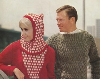 1960er Jahre Strick- und Häkelanleitungen - Magazin: Great American Knits by Columbia Minerva Buch 755, Vintage Magazin aus den 1960er Jahren