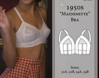 Sujetador de bala de los años 50 - Maidenform - Tallas S (32A, 32B, 34A, 34B), Lencería vintage, Sujetador vintage, Sujetador antiguo, Sujetador de 1955