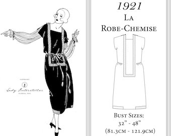 1921 Kleid PDF MUSTER - Büste: 32 - 48 Zoll (81,3 - 121,9 cm) Der große Gatsby, 1920er Jahre, Flapper Kleid, Kostüm, Historisches
