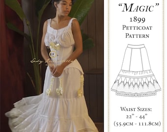 1890s Petticoat PDF SCHNITTMUSTER - Taille: 22 - 44 Zoll (55.9 - 111.8 cm) Renaissance Fair, Victorian, Cosplay, Kostüm, Historisches