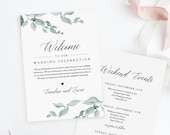 Welcome Letter and Itinerary, Wedding Agenda, Timeline of Events, Printable Welcome Bag Note, Fully Editable, INSTANT DOWNLOAD #019-109WB