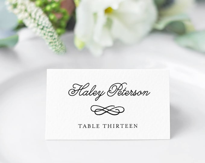 Wedding Place Card Template, Printable Escort Card, Name Card, Seating Card, Table Number, Instant Download, 100% Editable, DIY #035-102PC