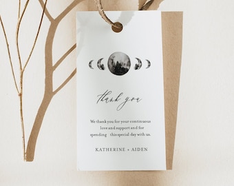 Favor Tag, Thank You Tag, Celestial Wedding, Welcome Bag Tag, Favor Label, Instant Download, Editable Text, Printable, Templett #0003-176FT