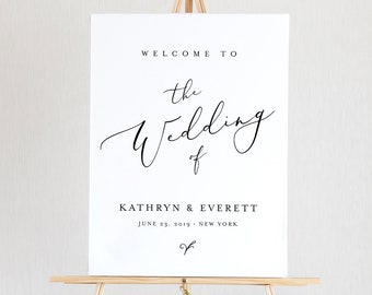 Wedding Welcome Sign Template, Instant Download, 100% Editable, Printable Minimalist Wedding Poster, Modern, Clean, Templett, DIY #045-123LS